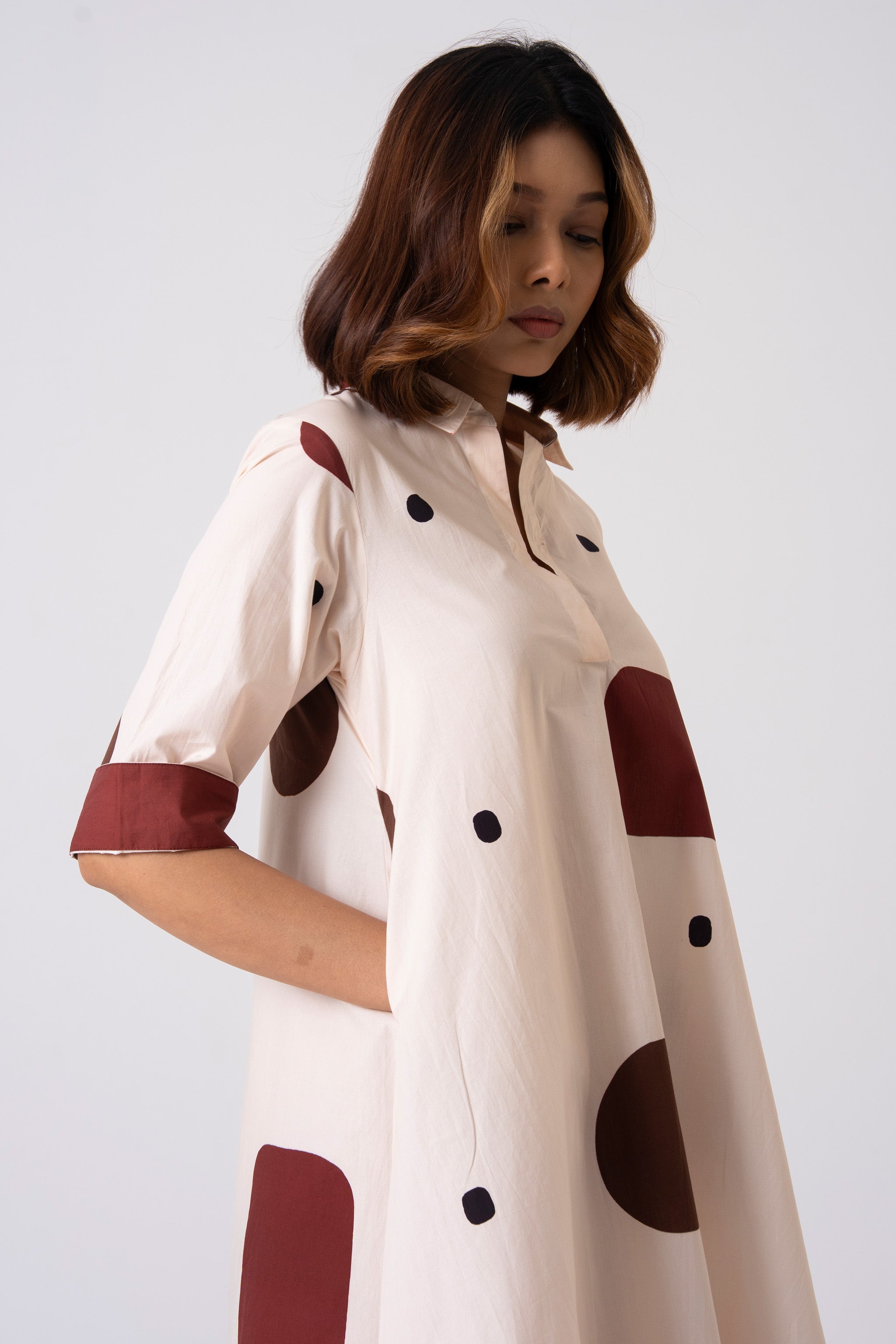 Spot Dress - Brown