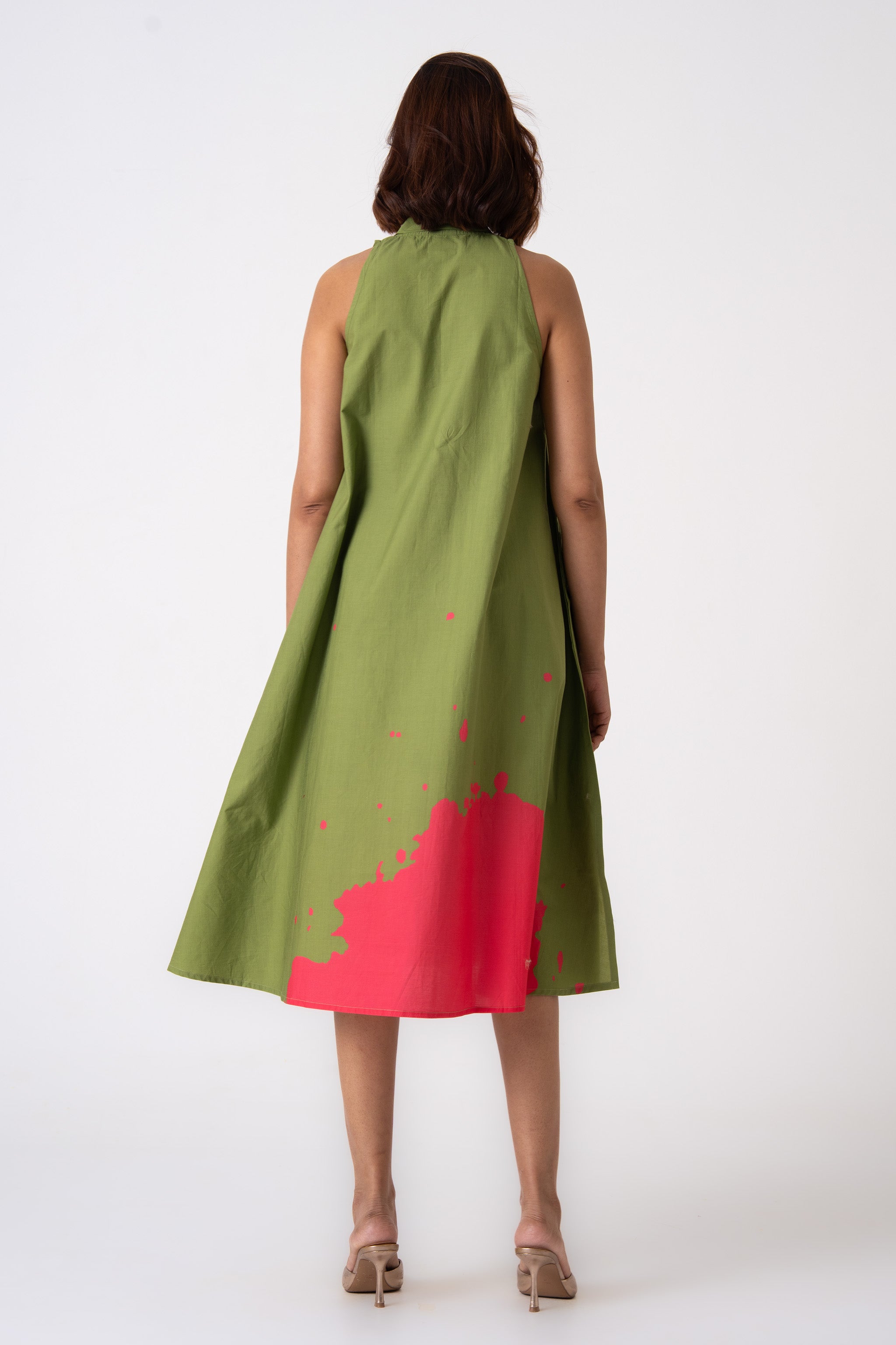 Lady Dress - Green & Pink