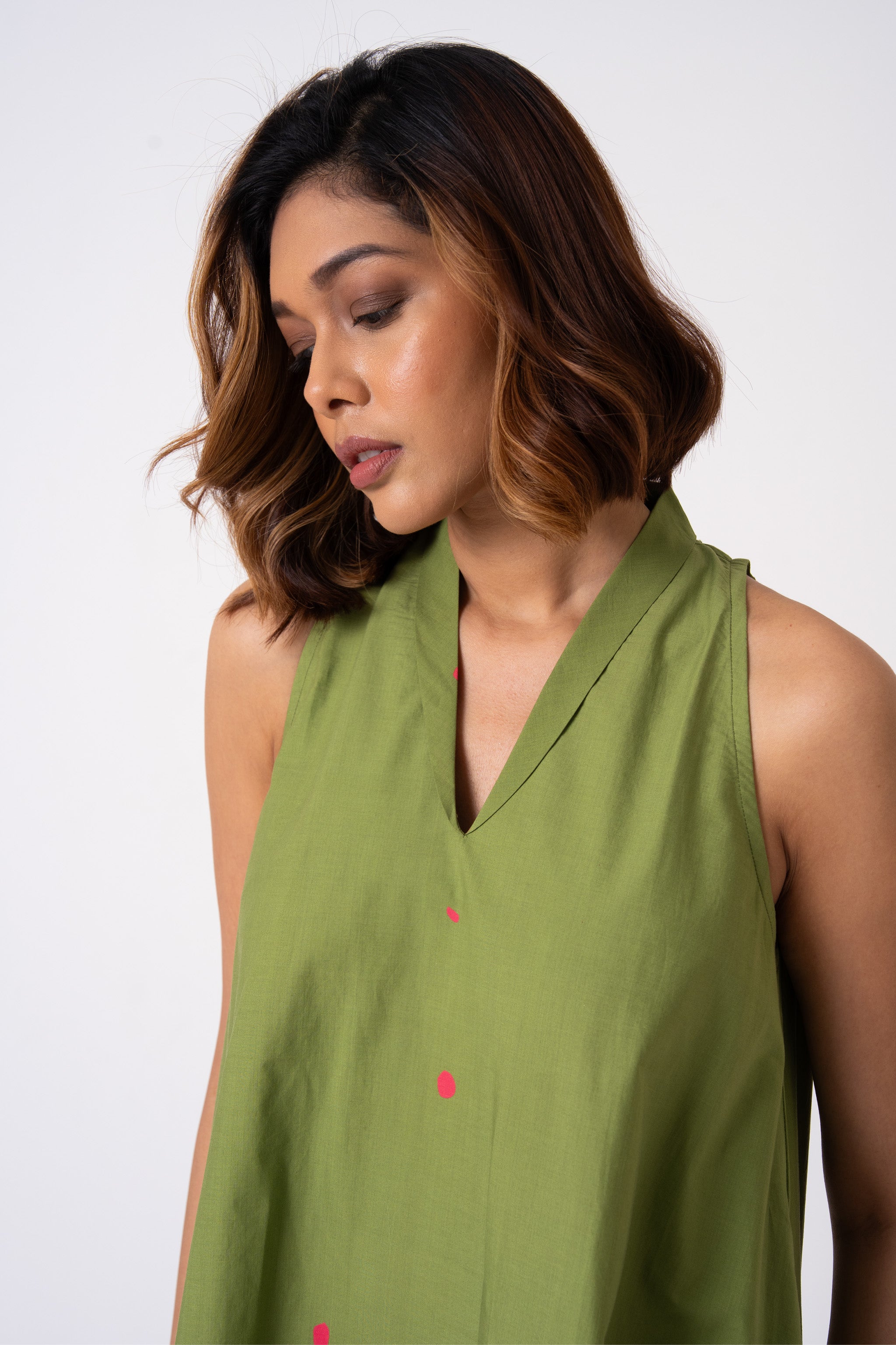 Lady Dress - Green & Pink
