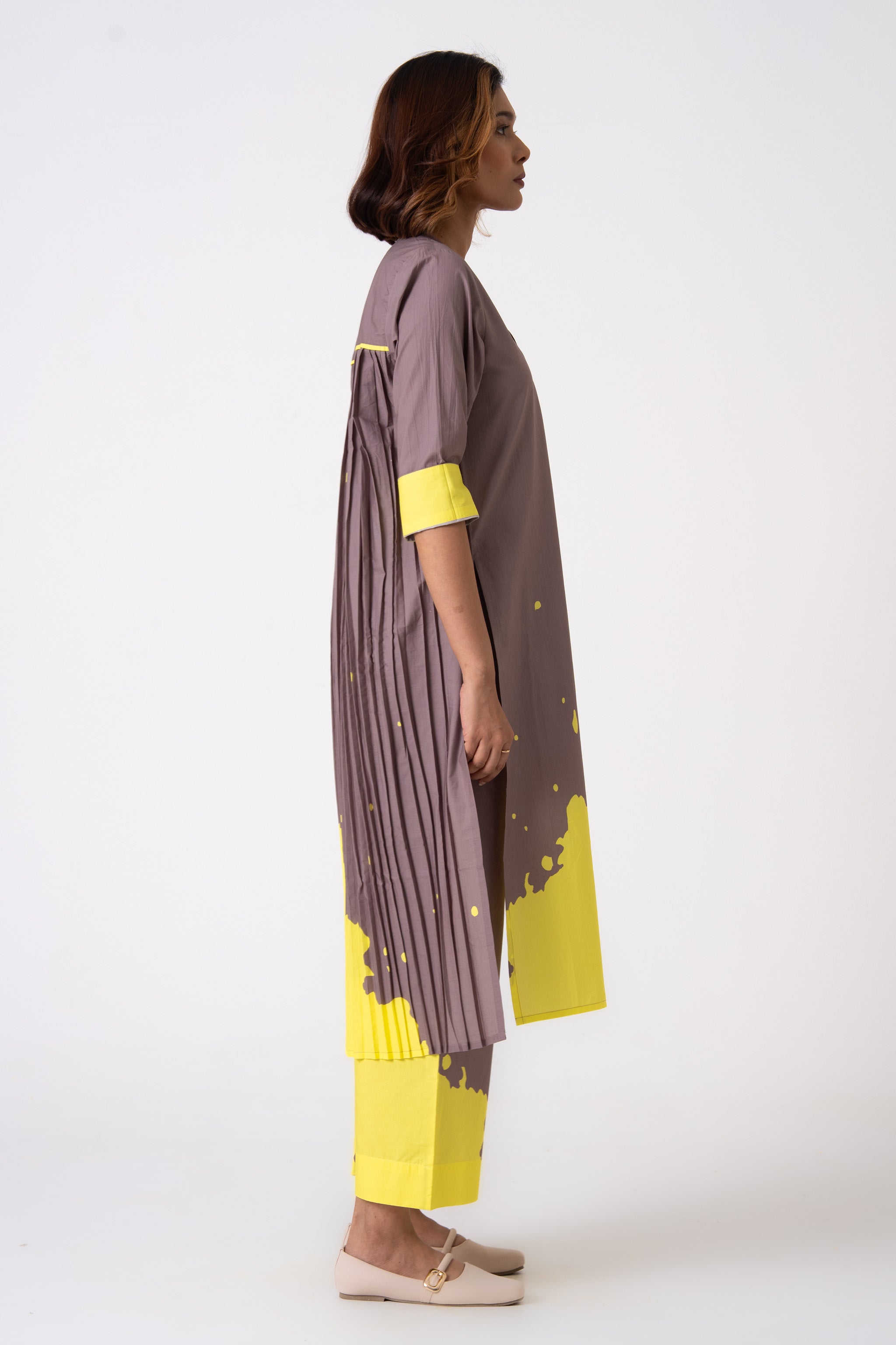 Splatter Co-ord -  Gray & Yellow