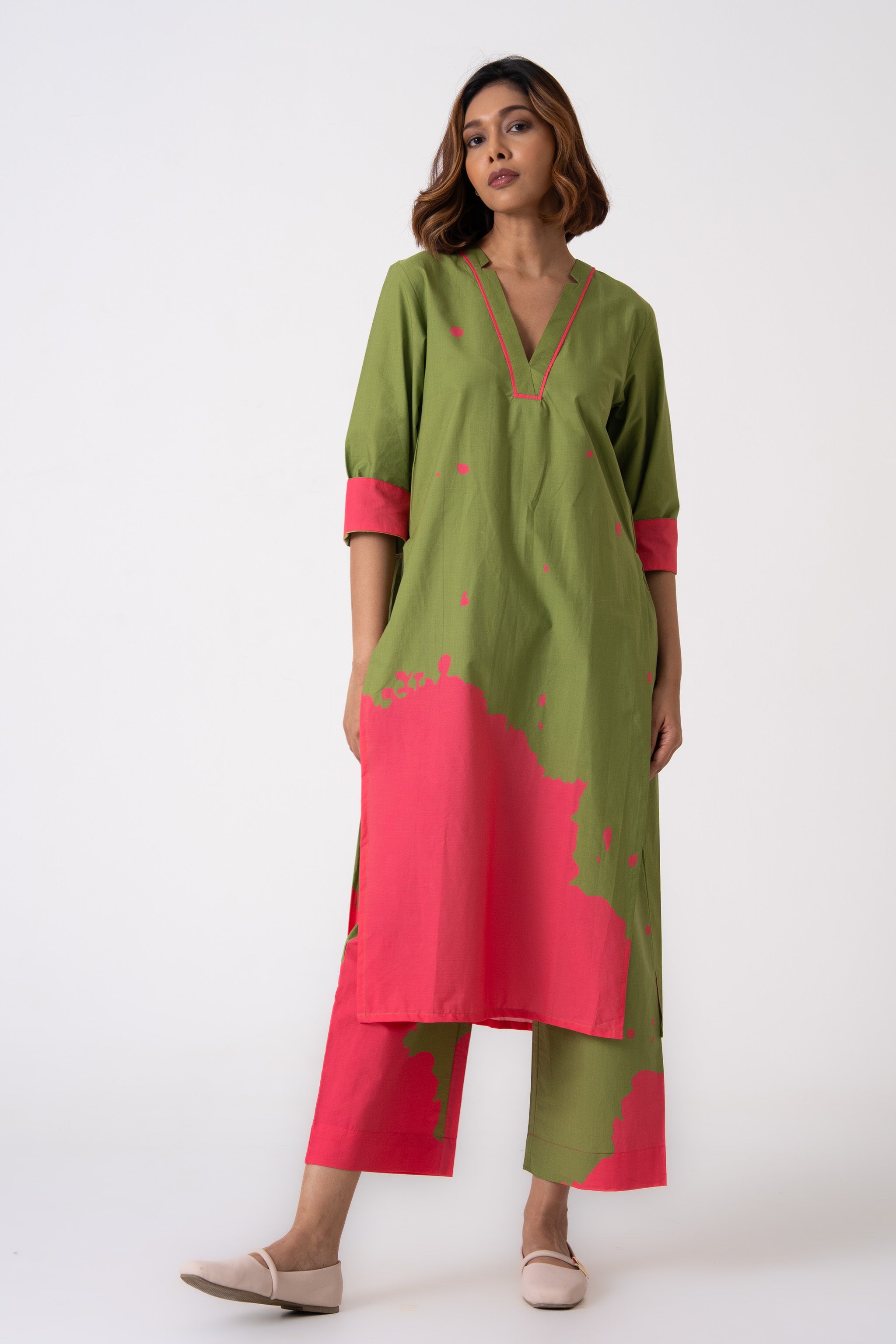 Splatter Co-ord - Green & Pink