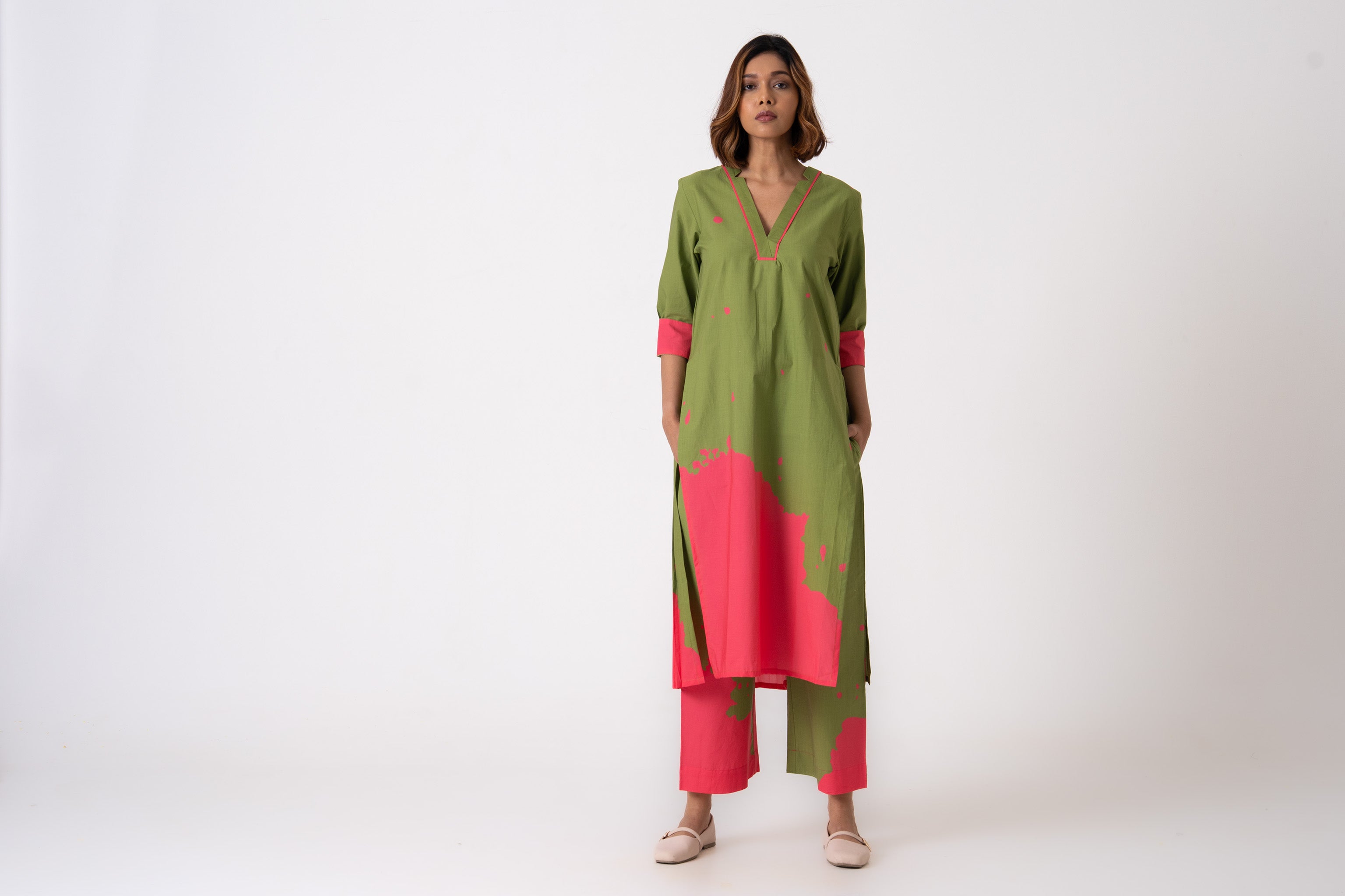 Splatter Co-ord - Green & Pink