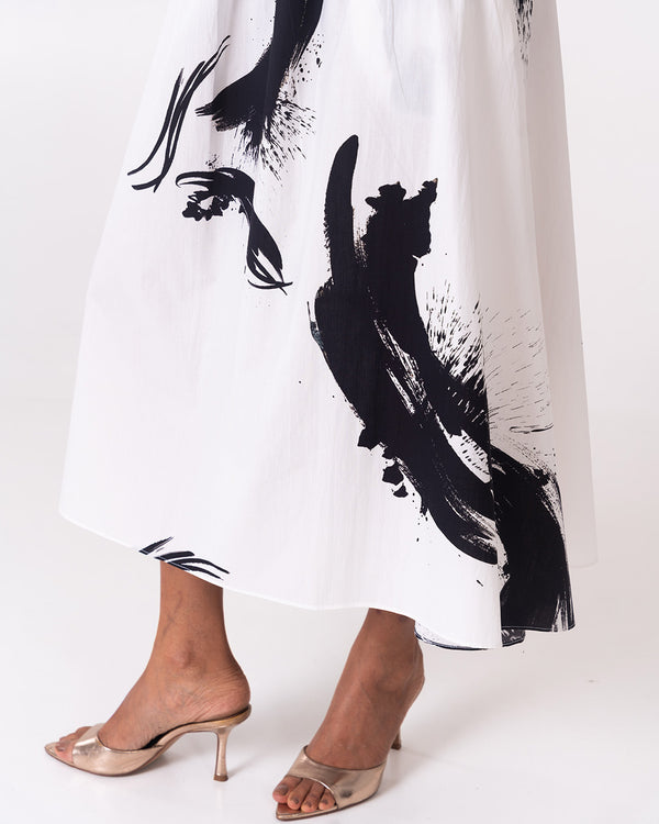 Fluid Skirt  - White & Black