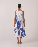 Lady Dress - White & blue