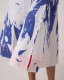 Lady Dress - White & blue