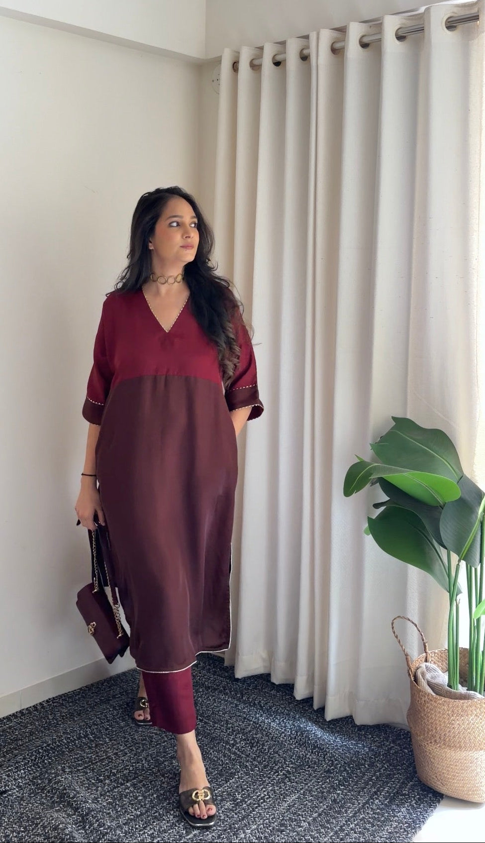 Vira - Maroon & Brown