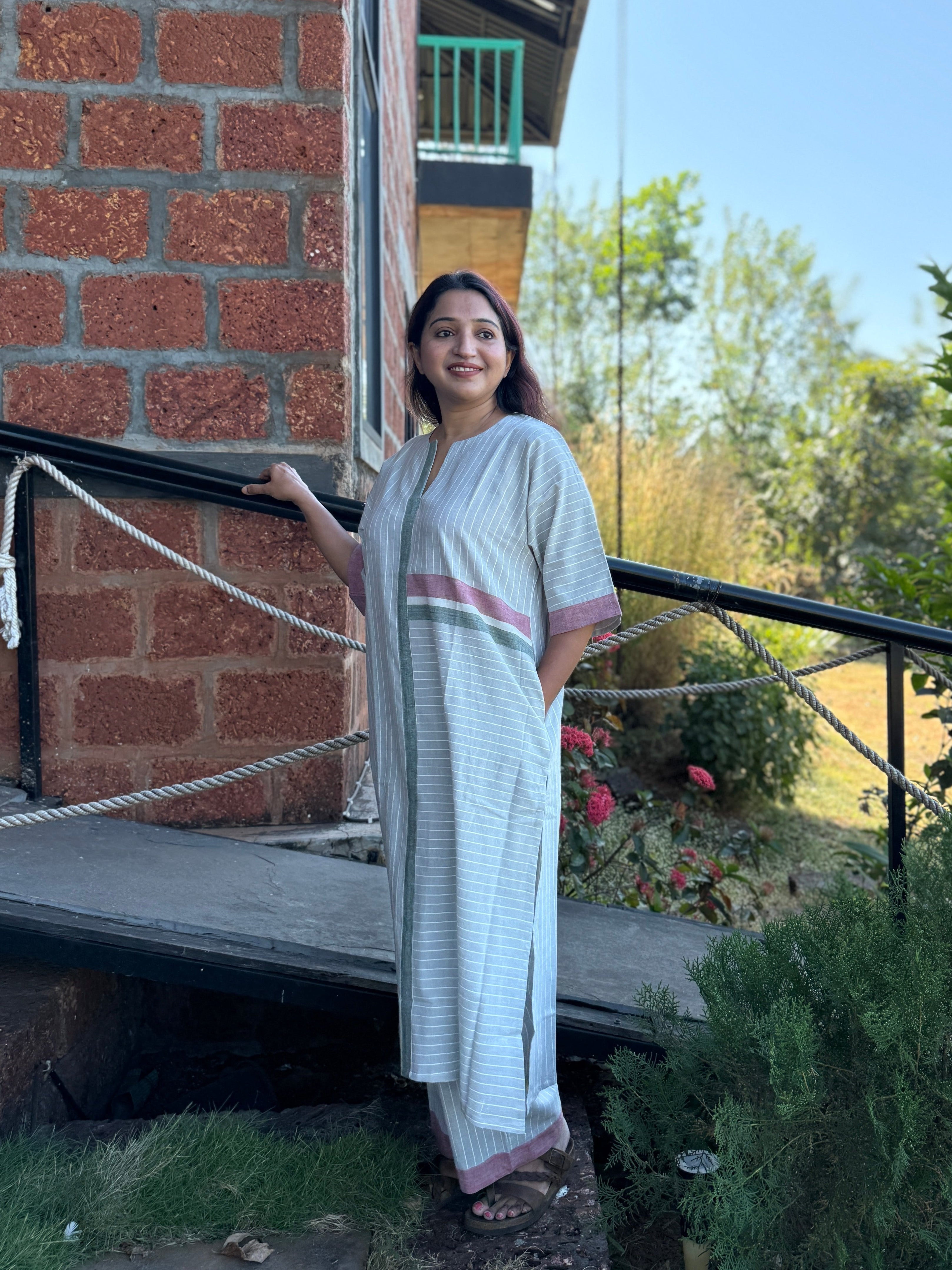 Serene Stripe Set - Grey