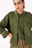 Plaid Jacket - Olive Green