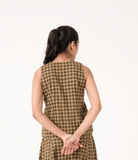 Check Waistcoat - Olive Green