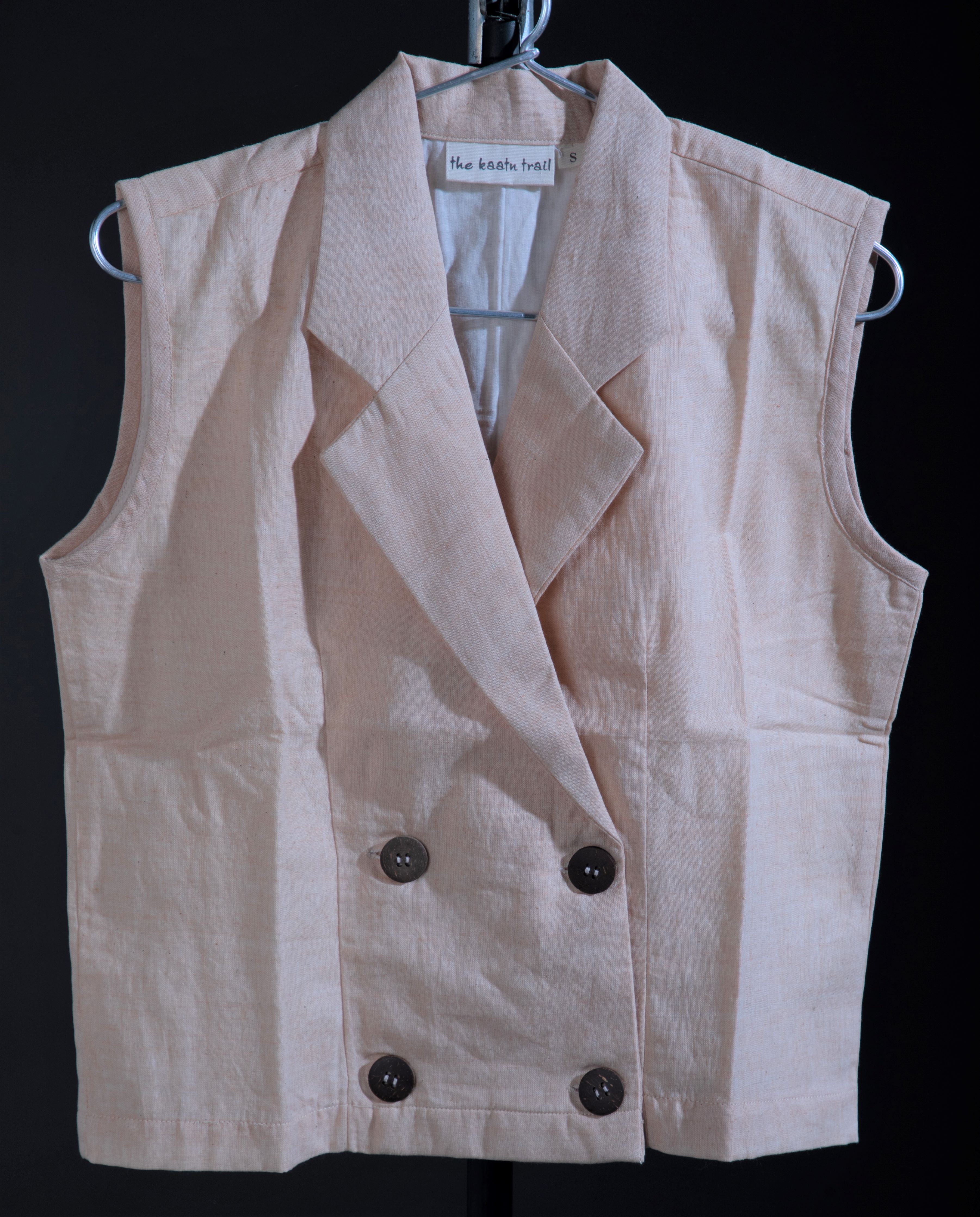 Waistcoat jacket top - Peach