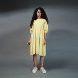 Pretty Pintuck dress – Lemon Yellow